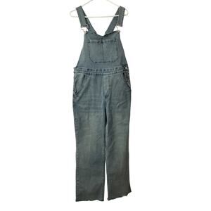 NEW Unbranded Raw Hem Light Wash Denim Overallls Size XL